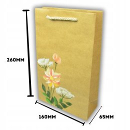 Ręcznie malowana torebka Świąteczna na prezent piękny wzór Kwiaty Torba M