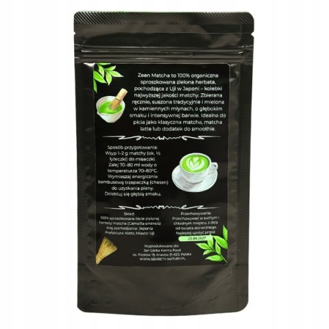 Zeen Matcha 100g - Zielona Herbata Japońska Premium 100% Organic Superfood