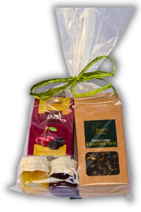 Zestaw prezentowy herbata, konfitury i wiśnie Doti - elegancki upominek