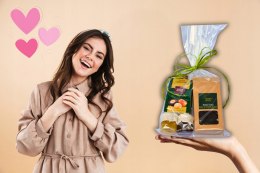 Zestaw prezentowy herbata, orzechy w czeko i konfitury - smaczny upominek