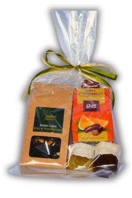 Zestaw prezentowy herbata, skórka pomarańczy i konfitury - upominek prezent