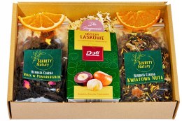 Zestaw prezentowy na Dzień Nauczyciela - herbaty & orzechy w czekoladzie